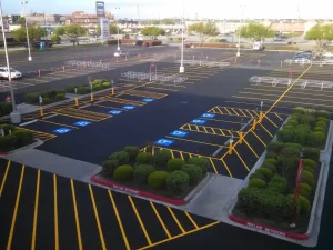 aerial view of empty parking lot