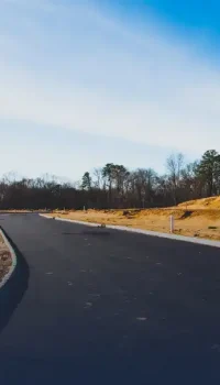 fresh paved residential road fresh paved residential road