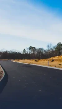 fresh paved residential road fresh paved residential road