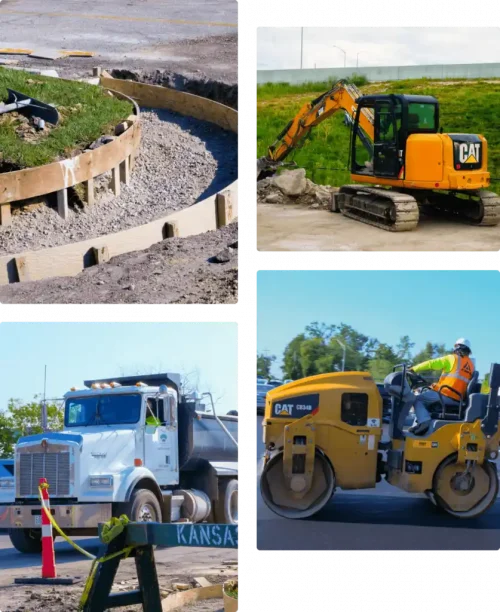 collage of work done by Kansas Asphalt